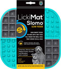 Two grey and beige silicone lick mats with textured patterns and suction cup backing